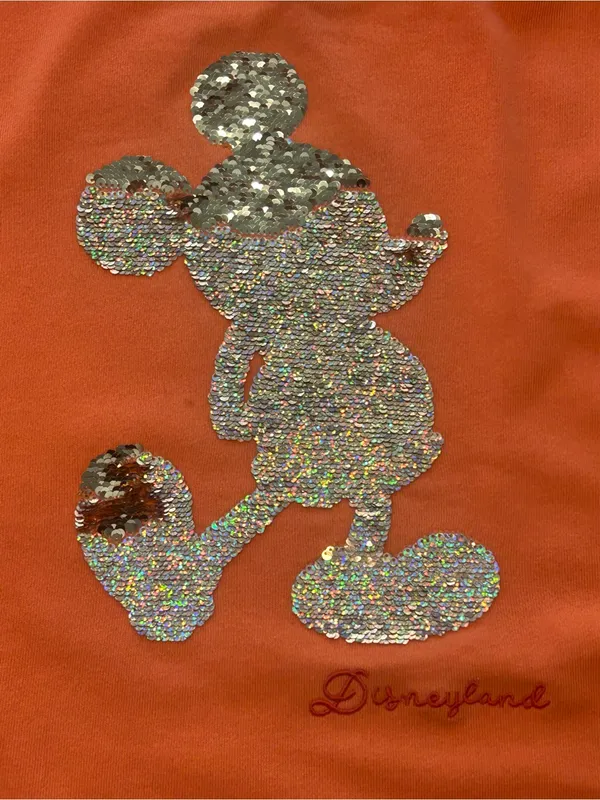 Disneyland Plus Size Orange Sequin Mickey Mouse Sweatshirt Top 3X Fall Halloween - Image 4