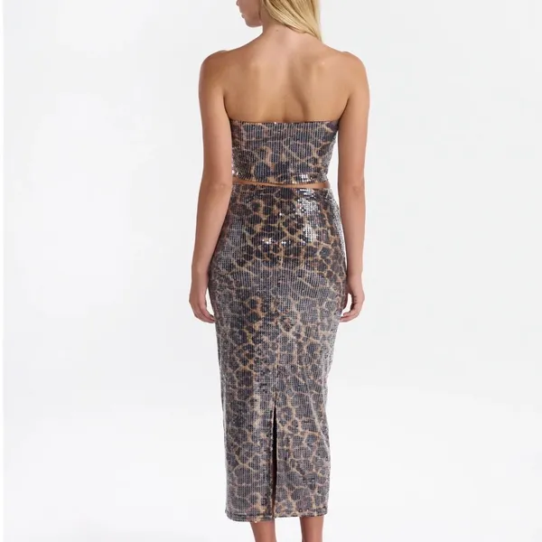 No Boundaries Snake Print Sequin Skirt Set - Image 4