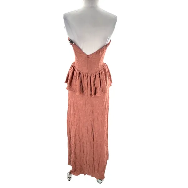 NWT Anthropologie We Wore What Strapless Corset Peplum Maxi Dress Sz‎ 2 - Image 4