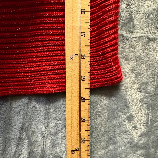 1960 | Lauren Ralph Lauren Metallic‎ Ribbed Knit Boat Neck Sweater Red Petite XS - Image 4