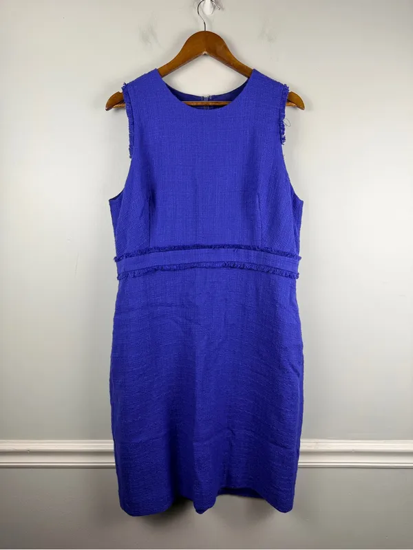 New J. Crew Sheath dress in tweed in Baltik blue size 16 - Image 3