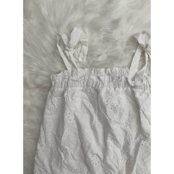 Cupshe White Eyelet Scalloped Hem Cover-Up Top Size Small - Image 5
