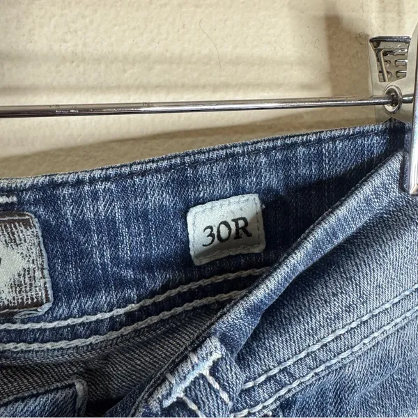 BKE Payton distressed dark wash denim jeans size 30R ladies - Image 8
