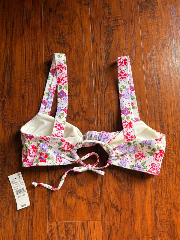 Pacsun Eco White Floral Olivia High Cut Bikini Bottom - Image 8