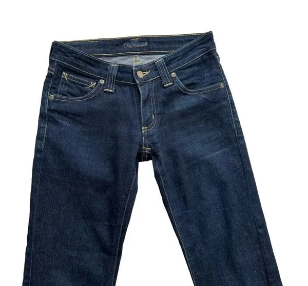 Devinbirds by Nudie Dark Wash Low Rise Birds Bootcut Dry Denim Jeans Size 27 - Image 5