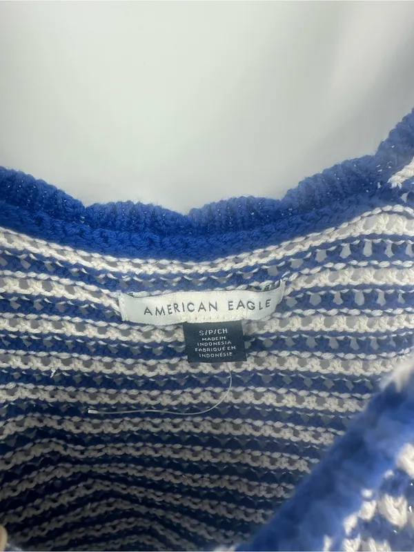 American Eagle Blue Crochet Tank Top Size Small Boho - Image 7