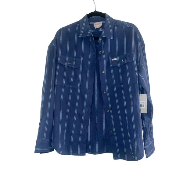 ✨BRIXTON WANDERING BLUE SZ MEDIUM OVERSHIRT✨ - Image 7