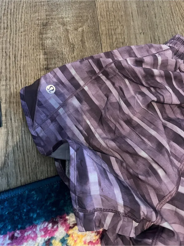 lululemon hotty hot Purple Striped Women's Running Shorts - Image 8