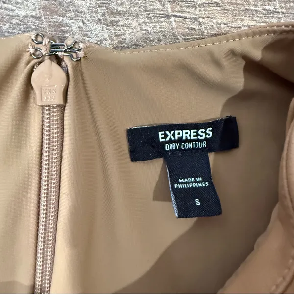 Express Body Contour Faux Leather Twist Front Midi Dress w/Built-In Shape Wear - Image 11