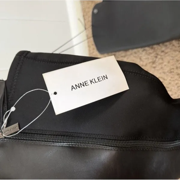 NWT Anne Klein Rissa Knee High Boots 7 Black Block Heel Riding Women - Image 5