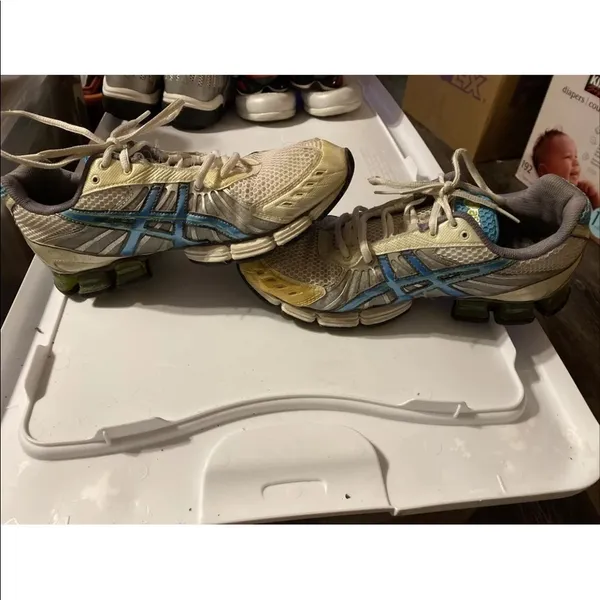 ASICS Gel Kushon 3 Running Shoes White Blue Women’s Size 10 Athletic Sneakers - Image 4