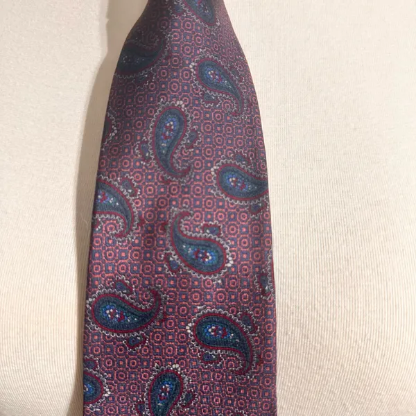 Mallards Neck Tie Silk Purple Multicolor Presley Geometric Hand Sewn USA - Image 4