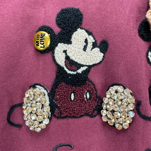 NWOT Alaski Embellished Mickey Mouse Sweatshirt Top One Size Disney - Image 6
