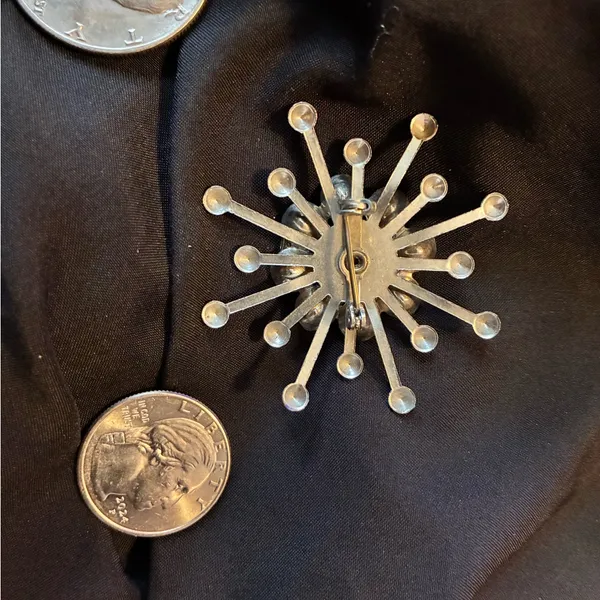 Vintage Costume Rhinestones Atomic Starburst - Image 4