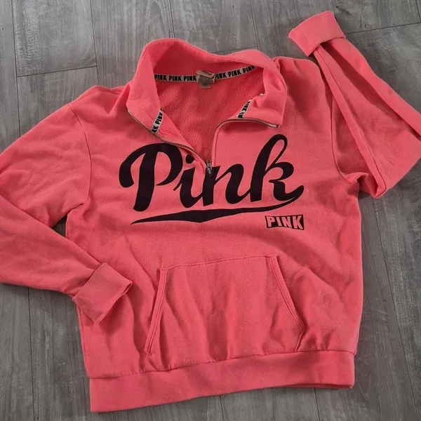 Victoria-s-secret Women's Pink and Orange Sweatshirt - Image 2
