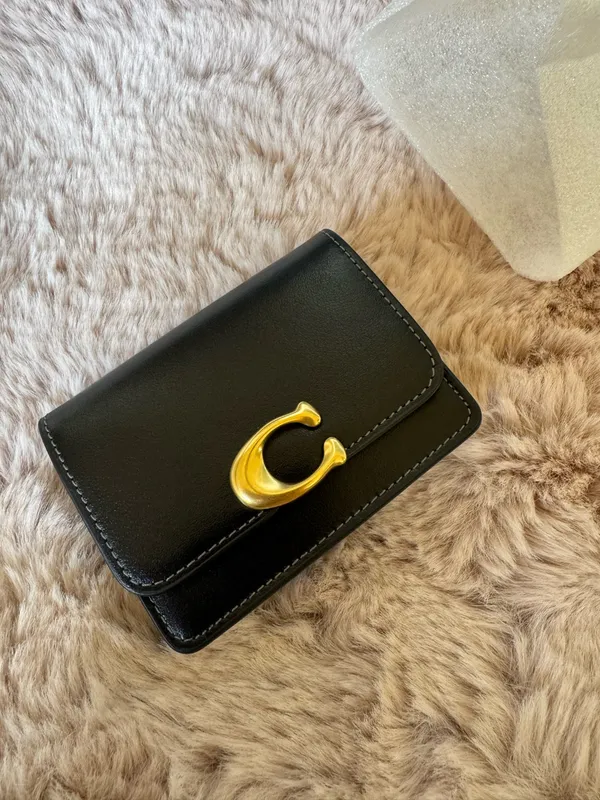 Coach Bandit Card Case - Black Refined Calf Leather w/Brass - NWT - Image 8