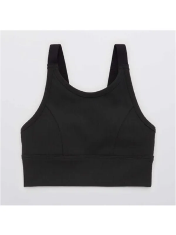 Offline By aerie Black Ribbed Sports Bra Large - Image 3