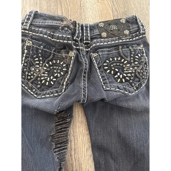 BUCKLE EXCLUSIVE Miss Me Skinny Jeans Womens 25 Contrast Stitch Embellished - Image 9