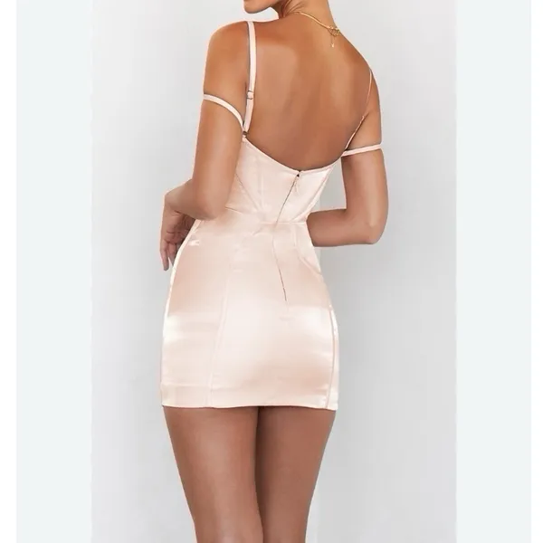 NEW House of CB Mistress Rocks Blush Glass Corset Mini Dress - Image 5