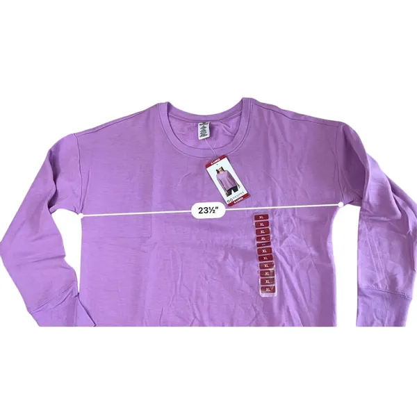 90 Degrees by Reflex Lounge Modal Top Sweatshirt Purple XL NWT‎ Athleisure - Image 5