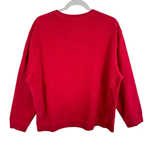 Nautica Red Crewneck Sweatshirt Womens XL Logo Pullover Preppy Classic - Image 2