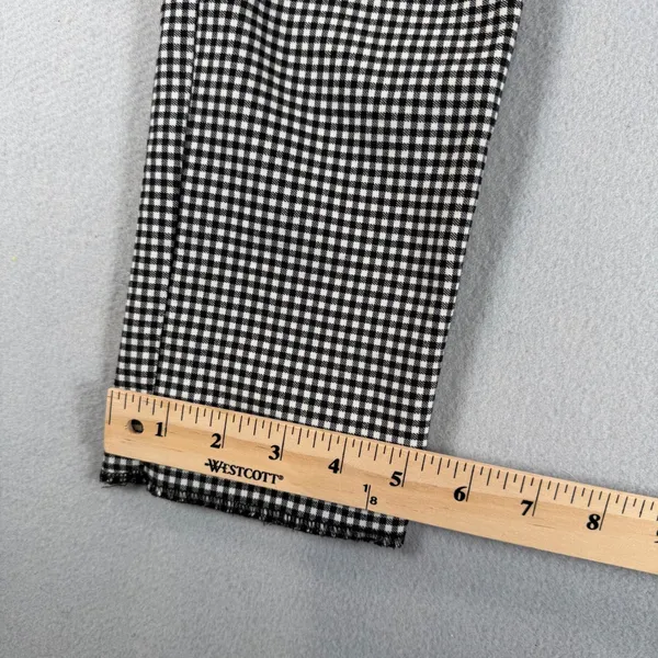 Zara Women Black White Gingham Check Slim Fit Ankle Pants Size Small S 26 - Image 4