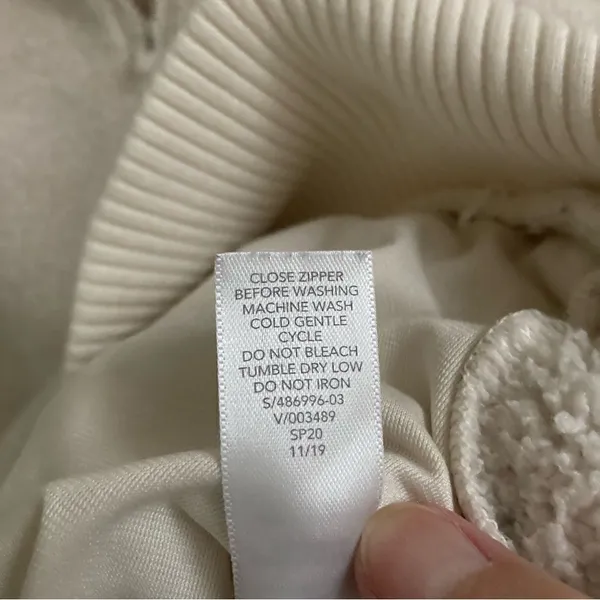 Athleta Talus teddy Sherpa half zip pull over cream sweatshirt L‎ - Image 9