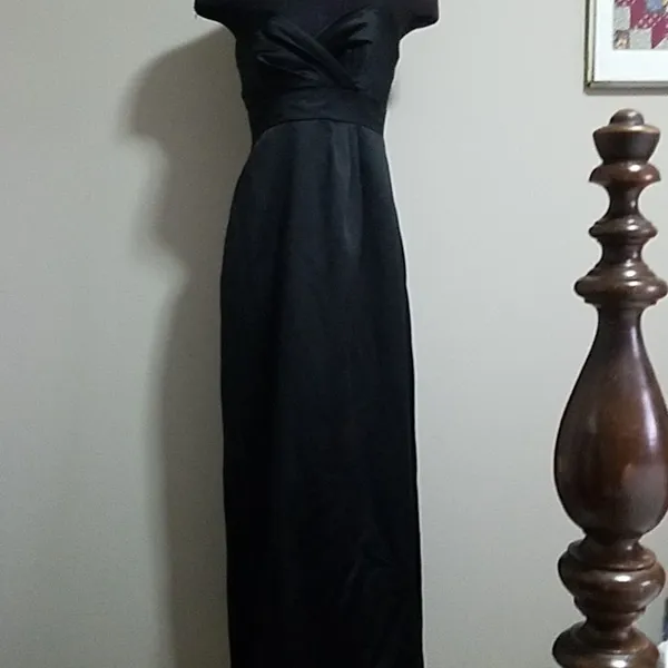 Alfred Angelo Black Strapless Satin Formal Dress (2) - Image 2
