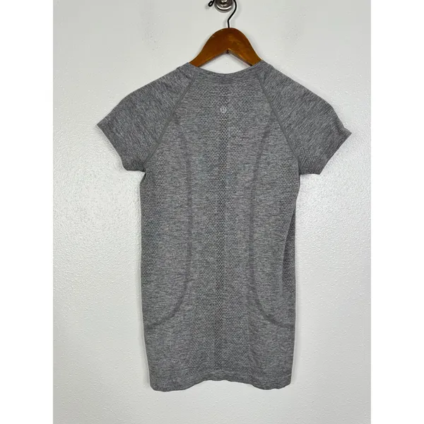 Lululemon Swiftly Tech Short Sleeve 2.0 Heathered Grey Training Shirt Size 4 - Image 2