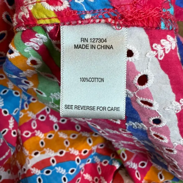 John Mark NWT Watercolor‎ Eyelet Button Front Shirt Mutlicolor Plus Size 2X - Image 7