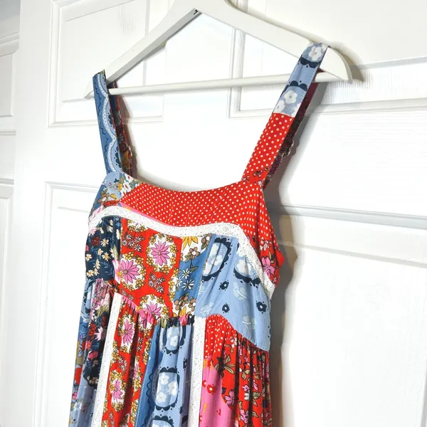In Loom Multicolor‎ Patchwork Floral Maxi Dress Small - Image 3