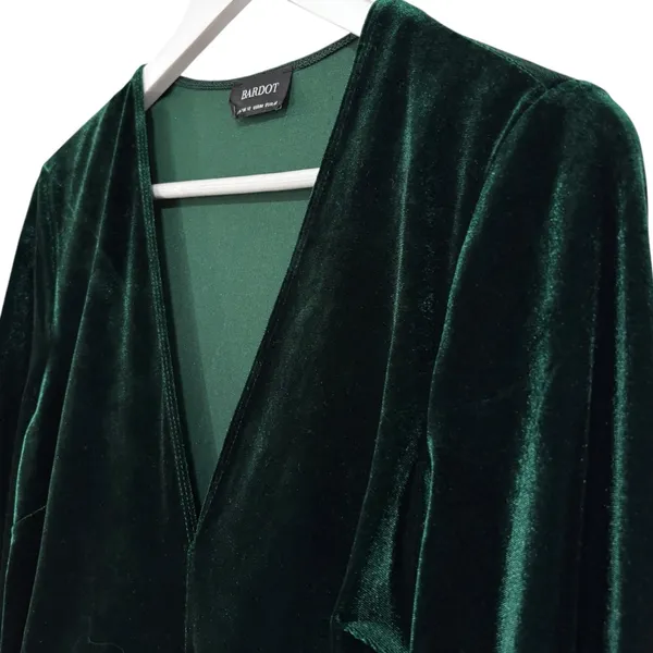 Bardot Long Sleeve Velour Green Spring Bodysuit Size Medium Women’s - Image 3