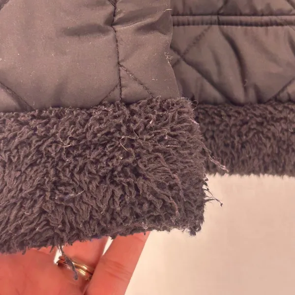 Lauren‎ Ralph Lauren Quilted Puffer Jacket Large Aviator Rebel Faux Fur - Image 5