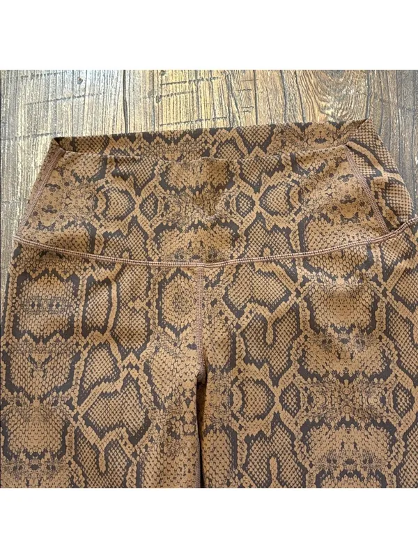 Varley Luna 25 Legging Burnt Snake Print Brown Black Large‎ EUC - Image 5