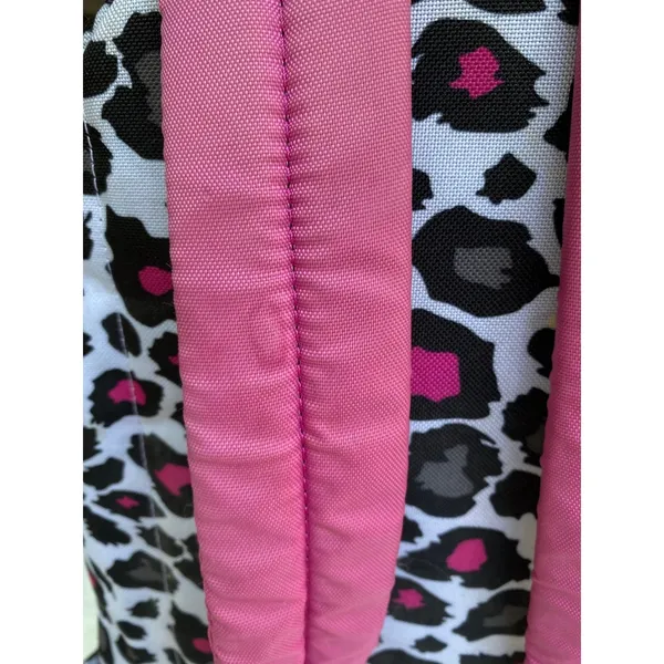 Yak Pak Heart Pink Grey Black Leopard Print Backpack 16"x12" Exterior Pocket - Image 7