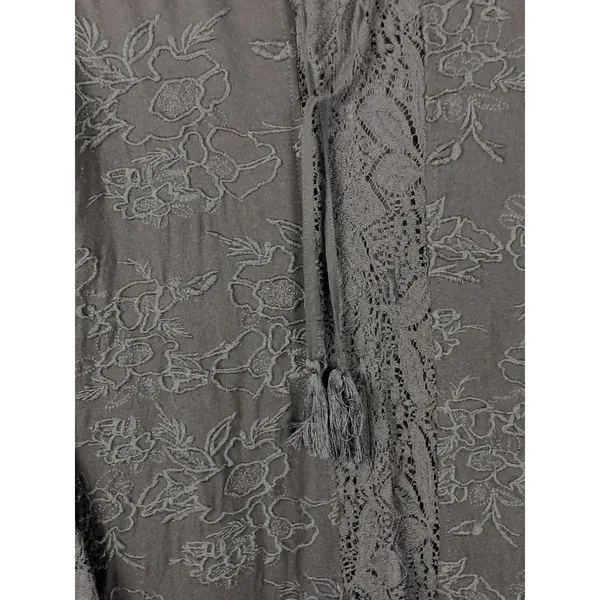 Altar'd State Black Embroidered Boho Tunic Medium Bell Sleeve Lace Top Festival - Image 7