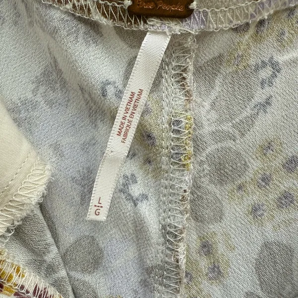 Free People Can't Take My Eyes Off Of You Flared Pants Floral Beige Size Large - Image 4