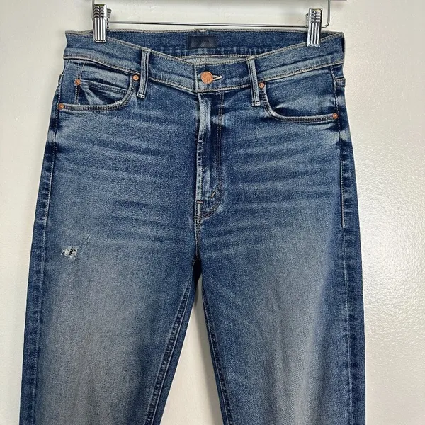 MOTHER The Mid-rise Dazzler Ankle Fray in Wash Going In Circles Size US 28 - Image 4