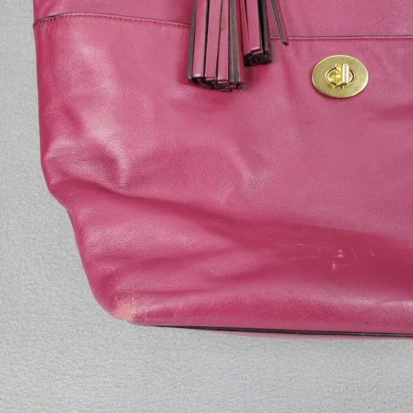 Coach Legacy Tote Women L Pink Leather Turnlock Tassel Shoulder Bag 26461 - Image 2