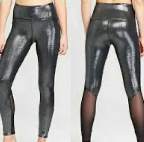 JoyLab Shiny Metallic Gunmetal Leggings - Image 5