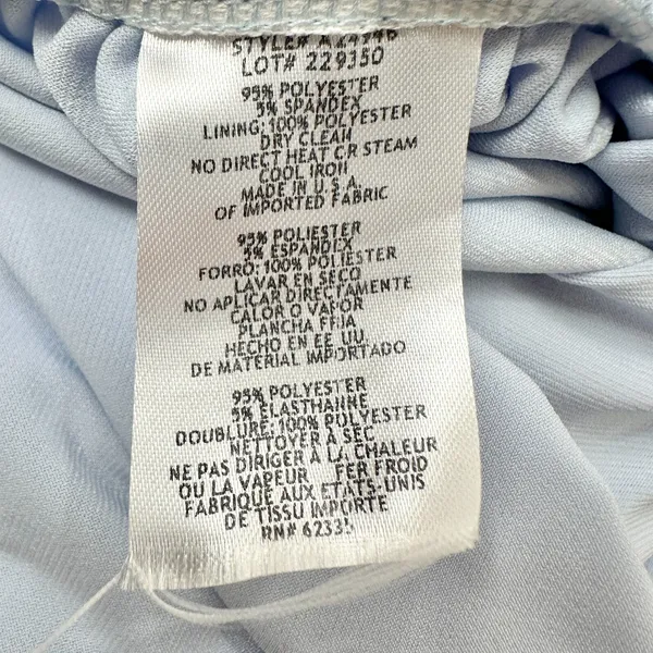 Betsy & Adam Jersey Ruched Sleeveless Asymmetrical Maxi Dress Blue US 2 NWT - Image 4
