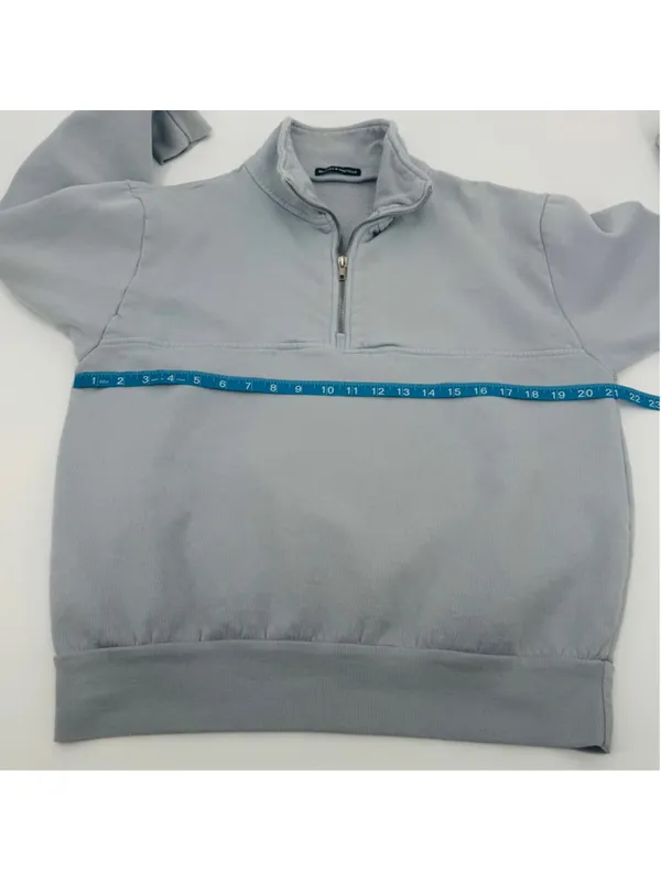 Brandy Melville Light Blue Half-Zip Sweatshirt One Size - Image 6