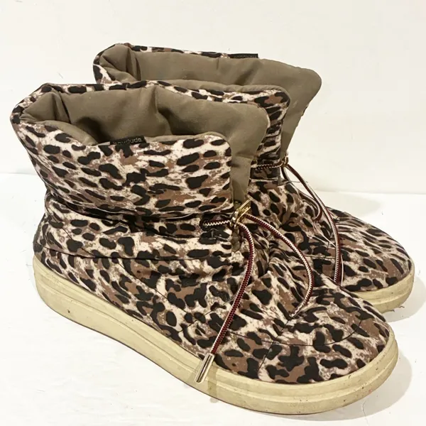 Hey Dude Womens Size 9 Margot Eco Leopard Animal Print Nylon‎ Puffer Boots - Image 3