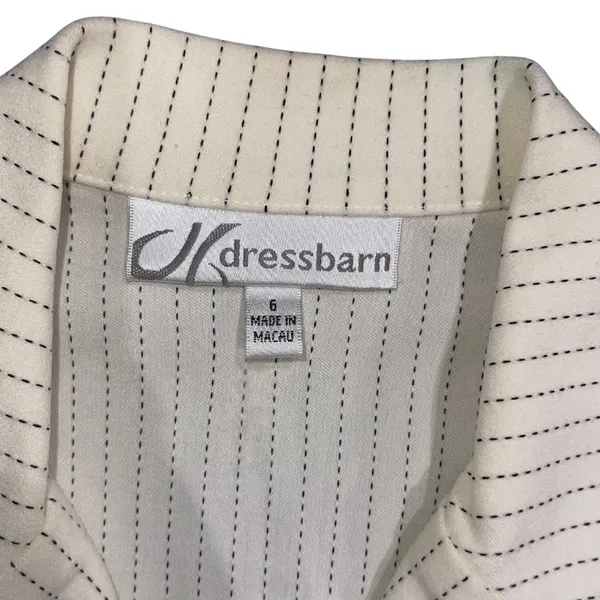 Dressbarn Pinstripe Suit Skirt Blazer SZ 6 Career Office Professional 90s - Image 4