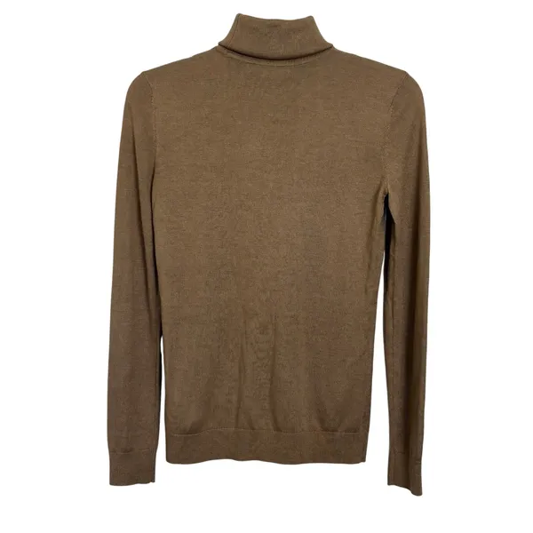 Lauren Ralph Lauren Black Label Silk Modal Blend Tan Turtleneck Minimalist XS - Image 2