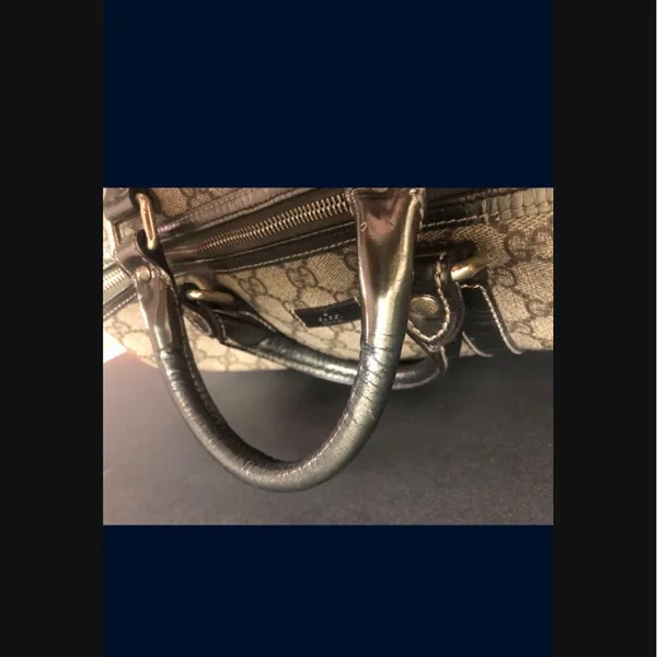 Authentic Gucci Brown and Bronze Supreme GG monogram Boston Bag - Image 4