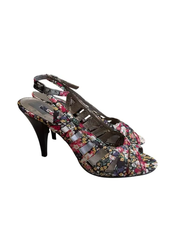 BANDOLINO Floral Peeptoe Slingback Heels Size 7 - Image 4
