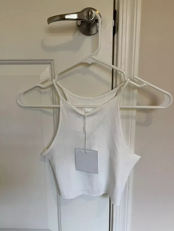 Meshki Inessa Ribbed High Neck Crop Top, size XS - Image 2