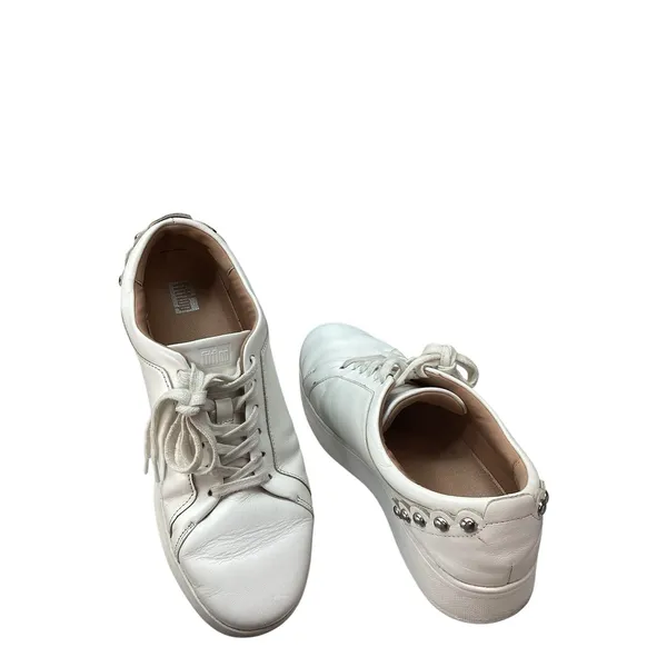 FitFlop‎ Rally Stud Heels Backtab Leather Sneaker Women's 9 White Anatomicush - Image 2