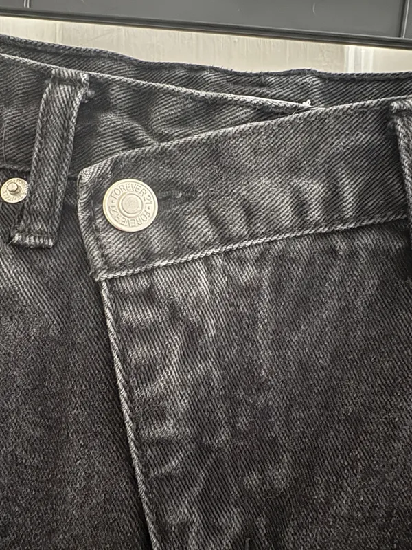 Forever 21 Jean Shorts Black Distressed - Image 3